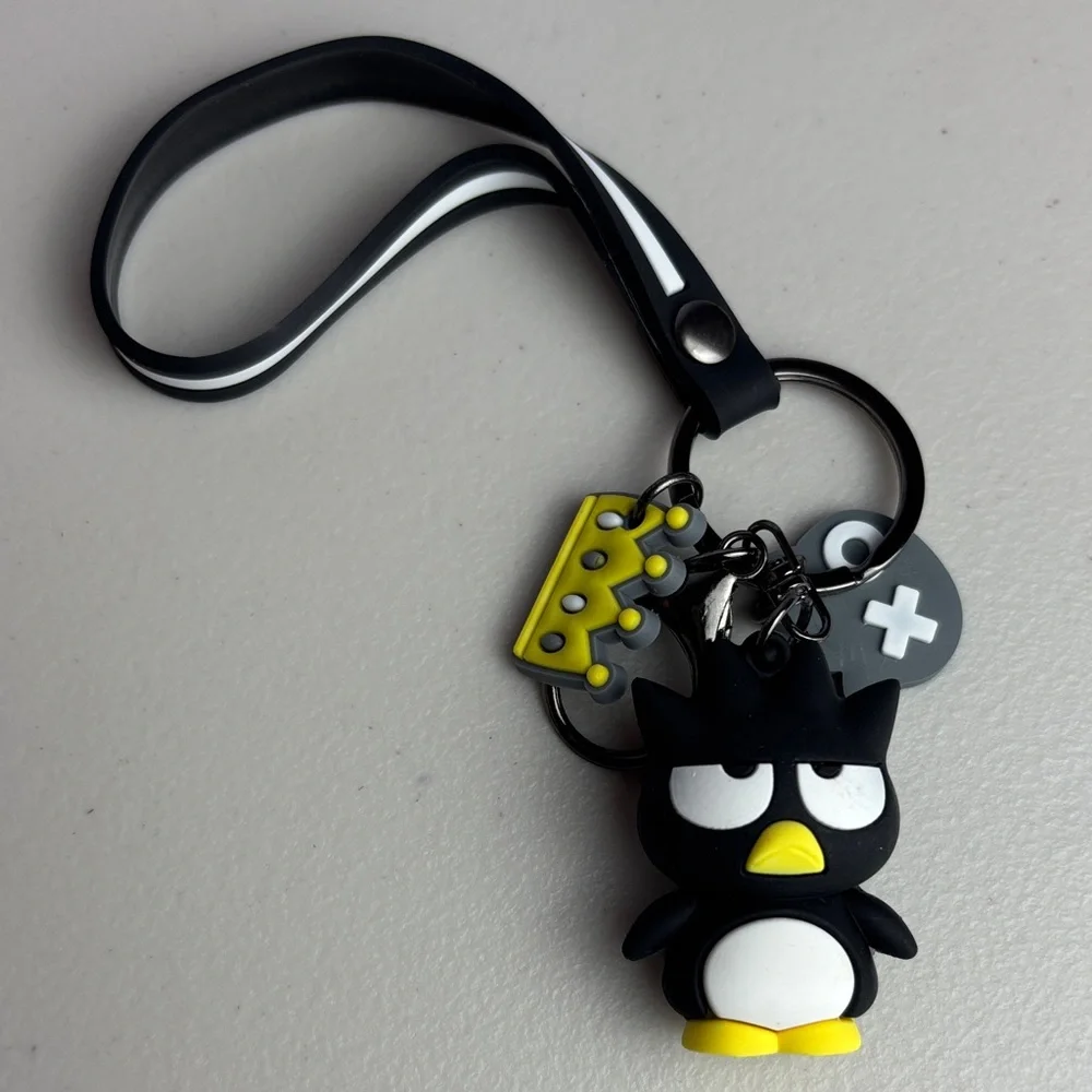 Sanrio Badtz-Maru Black and Yellow Character Keychain/Backpack Charm